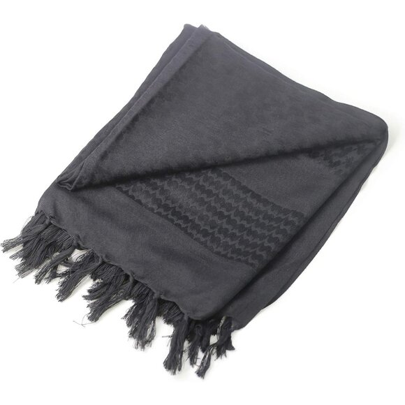 Men Black/2pack Military Shemagh Tactical Desert 100% Cotton Kefiyeh Scarf Wrap - Picture 4 of 8
